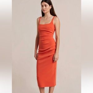 Bec & Bridge Elroy Tuck midi dress - flame